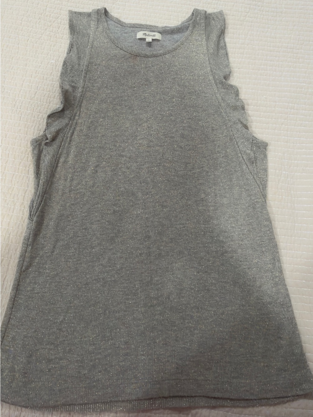 Title: Madewell Metallic Gray Sleeveless Tunic Tank Top M